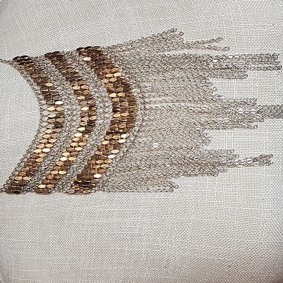 Sexy Express gold bead/ silver chain Bib necklace - Picture 2 of 4